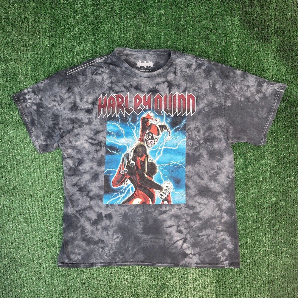 Batman Harley Quinn Tie Dye Tee DC Comics Joker Vintage Style Size Large - Picture 2 of 5